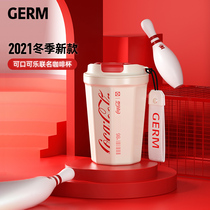 GREM Coca-Cola thermos cup coffee cup female portable high-value mens portable car large capacity 2021 models