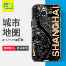 YOUNGKIT Shanghai map Apple 13promax phone case iphone12 anti-drop soft personality new men and women
