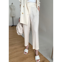 Shen million AmyyStudios 1OO%triacetic acid imitation hemp modeling pockets are delicate and not wrinkle-free suit pants