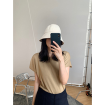Shen million AmyyStudios silk wool cashmere texture fashionable Shehua loose short-sleeved sweater