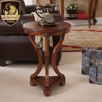 American round corner Few solid wood small round table Sofa side Few European coffee table Flower stand Telephone stand Casual side table