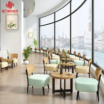 Simple cafe milk tea cake shop table and chair leisure book bar single sofa chair reception area negotiation table and chair combination