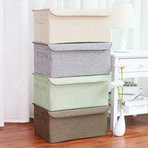 Flip Containing Box Cloth Art Cotton Linen Foldable Clothes Containing Box Large Toy Finishing Box Storage Box Storage Box