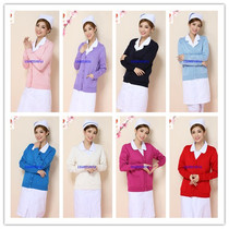 Nurse clothing sweater womens coat cardigan nurse plus velvet thick cardigan coat nurse hospital wool clothes spring and autumn