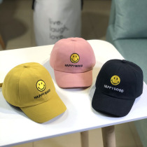 Baby baseball cap Korean version spring male and female fashion smiling face letter duck tongue cap casual 100 hitch a child hat tide