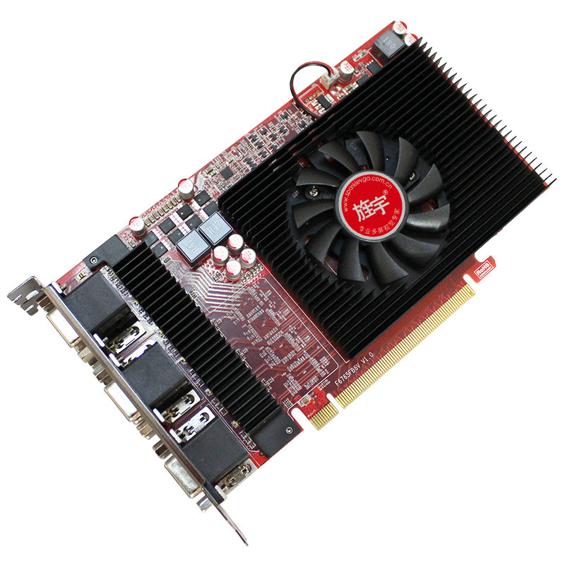 原生6vga 免转接 多屏显卡6屏显卡一拖六多屏电脑六屏显卡_双氙车灯