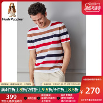 Hush Puppies Leisure Boys Summer Cotton Crewneck Striped Knit Short Sleeve T-Shirt) PD-29327S