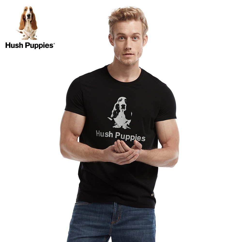 hushpuppies暇步士男装logo印花圆领短袖男士t恤|pd-jc003