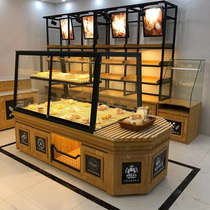 Bread cabinet bread display cabinet side island cabinet bakery shop solid wood island cabinet pastry cabinet cashier cake display cabinet