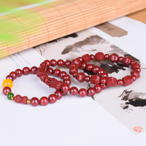 Zhu Sandraw Stone Natural Raw Mine Light Transmission Zhu Sandstone Handstring Boutique Polished Zhu Sand Bracelet Male And Female Current Life Multi-Year-Old