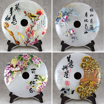 20cm natural Afghan jade jade jade buckle Yubi Ping An buckle and the Chinese style boutique living-room wine cabinet swing piece