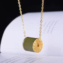 Natural and Tian jade pendant womens money when they come to run the road pass jade pendant transfer pearl safe button jade pendant