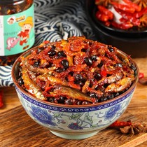 Small hairy fish shrimp Hunan special spicy rice sauce mixed with noodles under the meal homemade farmhouse open stomach sauce bottled