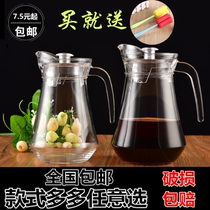 Thickened cold water bottle glass kettle flower teapot large capacity home creative juice pot beverage pot tie pot