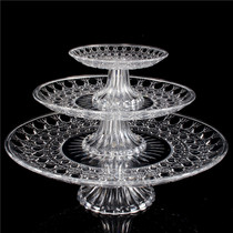 Fruit plate plastic modern living room fruit plate transparent European KTV with bottom fruit pot creative tall acrylic fruit Basin