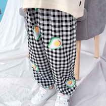 Childrens anti-mosquito pants summer girls thin casual pants childrens boys summer sports pants baby lantern pants