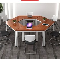 Hexagon Training Table And Chairs Combination Trapezoidal Coaching Table Group Activity Room Office Meeting Desk Students Splicing Desks