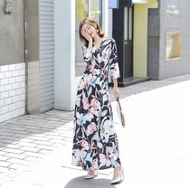 Bohemia long skirt slim slim beach resort dress girl travel lace resort dress swimsuit blouse