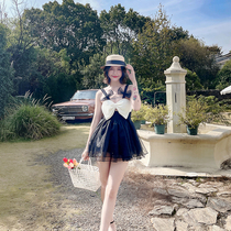 Teenage Girl Pure Desire Superior Butterfly Knot Lace Cute Conjoined Swimsuit Woman Sensuo Slim Spa Fairy Skirt