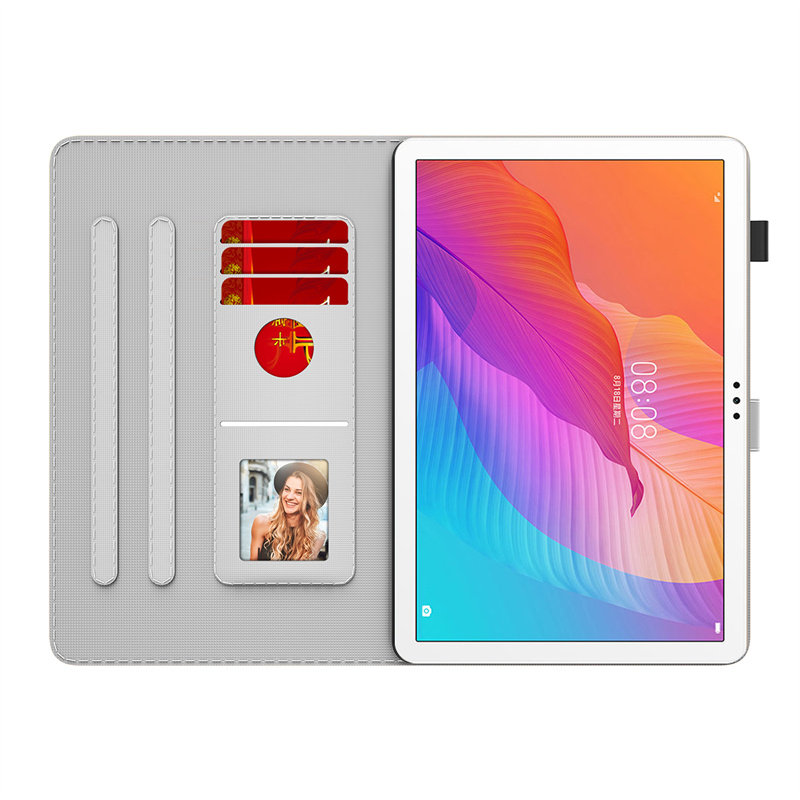 适用华为mediapad m5 lite 10秋叶色保护壳c5 10.1彩绘平板全包壳