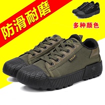 Jiefang shoes mens low-top deodorant anti-slip wear-resistant training shoes construction site work labor work canvas single shoes labor insurance shoes