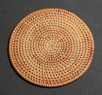 Two-pack handmade rattan anti-scalding bowl mat Pot mat dish mat Heat insulation mat Kitchen household table mat Anti-scalding pot mat