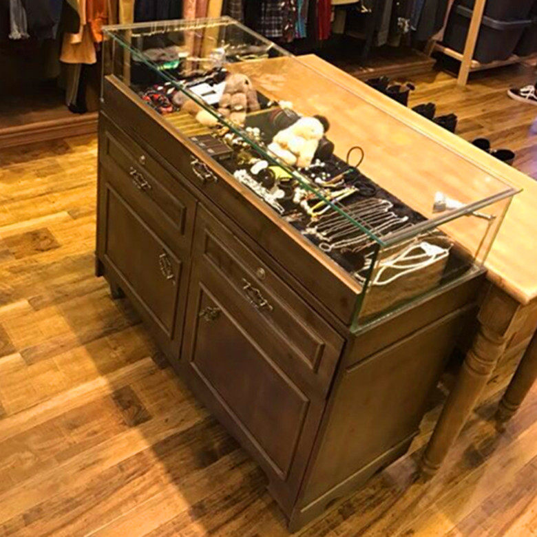 珠宝展示柜欧式玻璃货架黑色现货陈列柜实木小翡翠玉石饰品展柜台