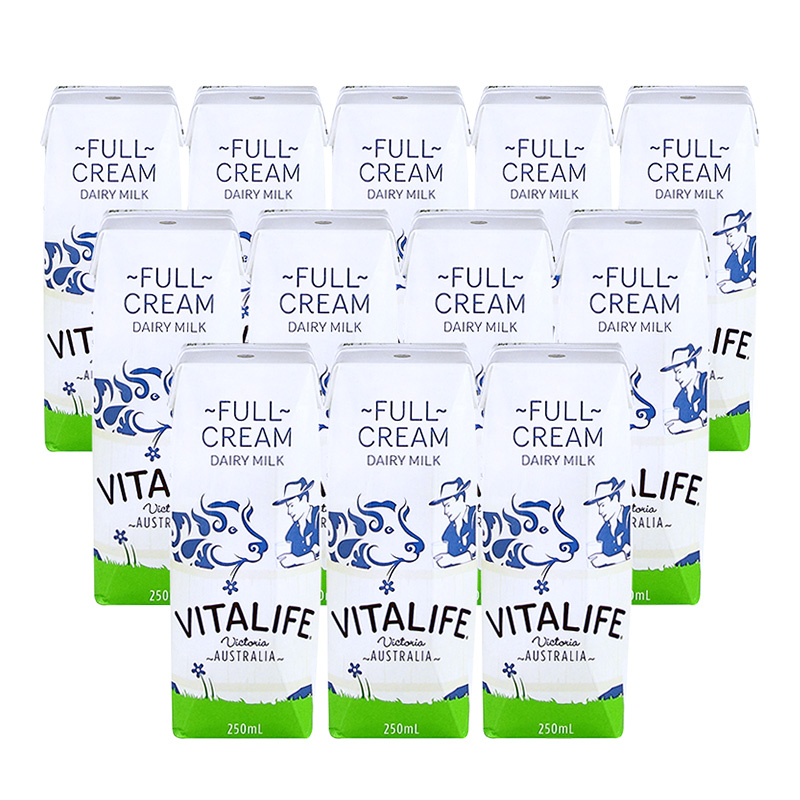 澳洲原装进口Vitalife维纯鲜牛奶UHT全脂纯牛奶整箱装250ml*24盒-tmall.hk天猫国际产品展示图1