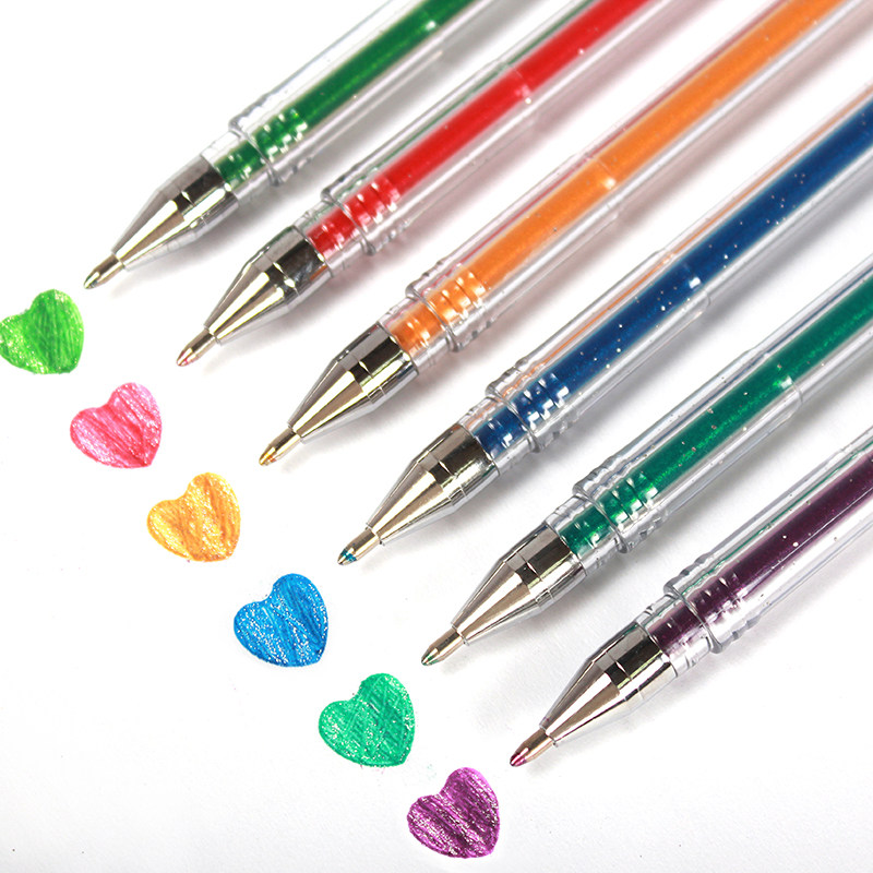 7mm亮光笔 荧光笔 彩色中性笔diy相册笔 中性粉彩笔_7折现价5.8元