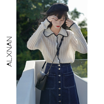 Deer South Mohair Knitted Cardigan Thin Blouse Women Hollow Knitting Sweater Autumn New Gentle Sweater