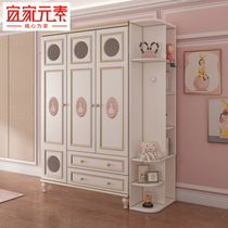 Childrens wardrobe two-door three-door American light luxury girls home wardrobe childrens room wardrobe bedroom locker