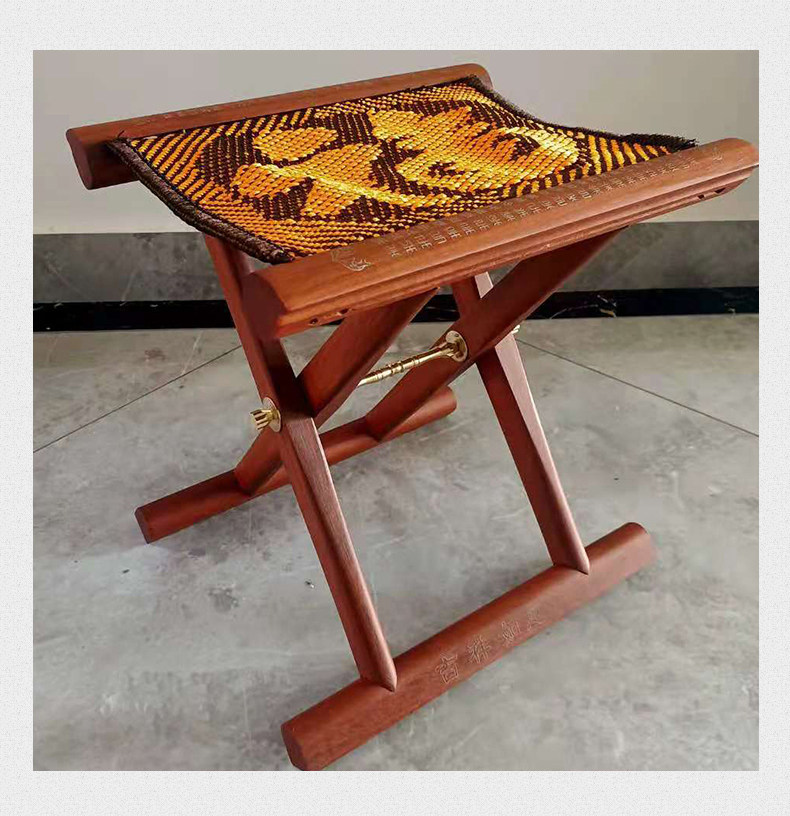 实木马扎椅子成人红枣木心黑檀便携式折叠换鞋板凳工艺新中式礼品