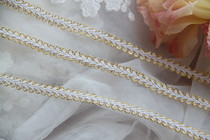 Japanese version of handmade DIY accessories webbing gold edged eight-character centipede with dress Press belt dress edge width 0 9cm