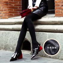 Warm winter skin-friendly plus velvet foot 1500D bottom Socks Black