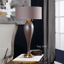 American original single table lamp large European style new glass metal study living room design European Villa Creative lamp