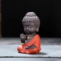Small as coming to purple sand tea darling ceramic on-board pendulum boutique can raise tea tray tea to play Buddha statue Buddha home Residence Ornament