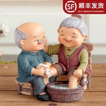 Send the old man birthday gifts Home decoration small ornaments Chinese style doll ornaments old and old lady character ideas