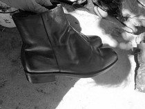 Second-hand velvet and wool leather shoes mens high-top warm cotton leather boots