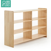 Duoen left three right three grid toy cabinet Montessori teaching aid cabinet Kindergarten solid wood childrens toy storage rack
