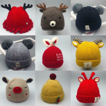 Baby hat autumn and winter 0-3-6-12 months newborn men and women hair ball thickened 1 year old baby wool cap