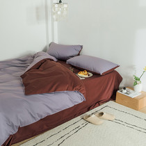 Baby cotton mill wool full cotton four pieces thickened pure cotton Nordic wind sheet pure color parquet pure cotton quilt cover 4 pieces