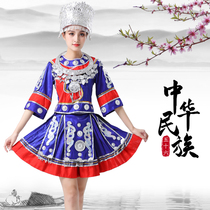 New Miao and Dong ethnic minority style boutique clothing short pleated skirt adult girl dance performance costumes