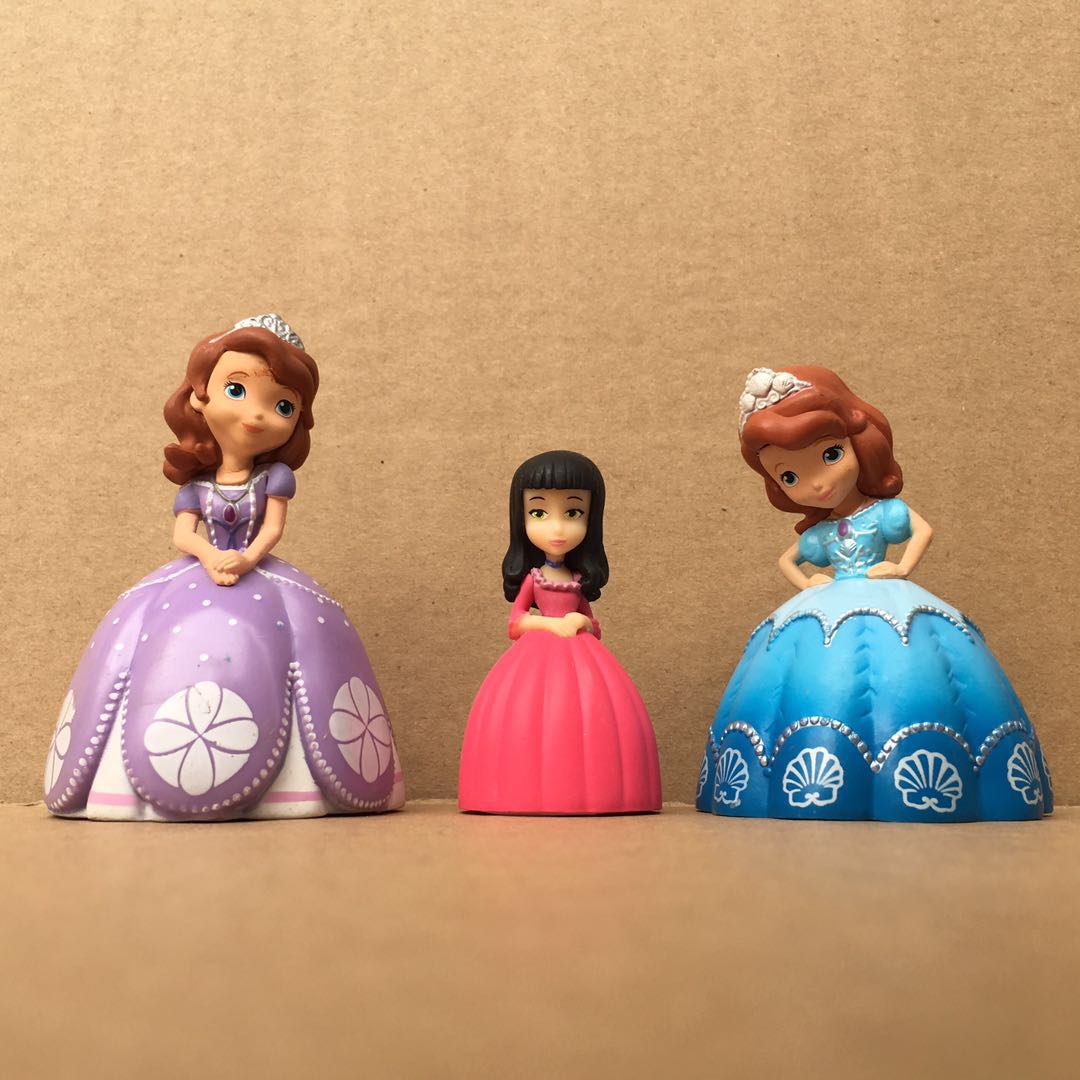 正版散货冰雪奇缘苏菲亚索菲亚公主灰姑娘人偶模型蛋糕摆件