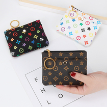 European and American fashion coin purse coin bag female student printing key bag mini hand bag short small wallet card bag