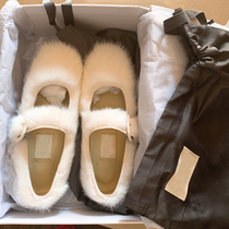 2019 Autumn New Net Red fashion wool shoes women wear ballet single shoes lazy people pedal Bean shoes women