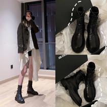 ann Martin boots female 2021 leather boots thick bottom British style short boots spring and autumn single boots locomotive boots ins tide cool