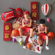 Dunk master cartoon cartoon 3D stereo magnetic refrigerator to stick Xiangbei cherry wood flower track magnet basketball figure public
