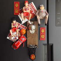 Beer Bottle Opener Freezer Sticker Magnetic Sticker Creative Basketball Dunk Basket Master Basket Wall-mounted Bottle Opener Beer Opener