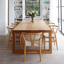 Large solid wood meeting table and chair combination long table desk reception table training table simple workbench