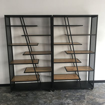 loft warehouse living room exhibition hall creative iron art screen partition display shelf office solid wood shelve